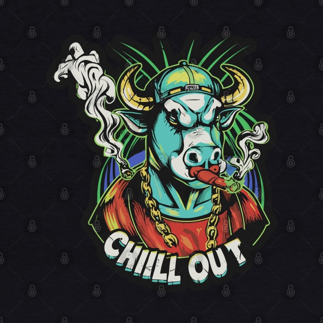 Hip Hop Bull Chill Out Artwork by diegotorres